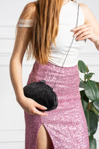 Kadın Gümüş Dalgalı Abiye Clutch Çanta - Lunaire Argenté