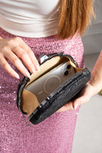 Kadın Gümüş Dalgalı Abiye Clutch Çanta - Lunaire Argenté